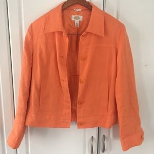 Talbot’s Irish linen jacket in orange